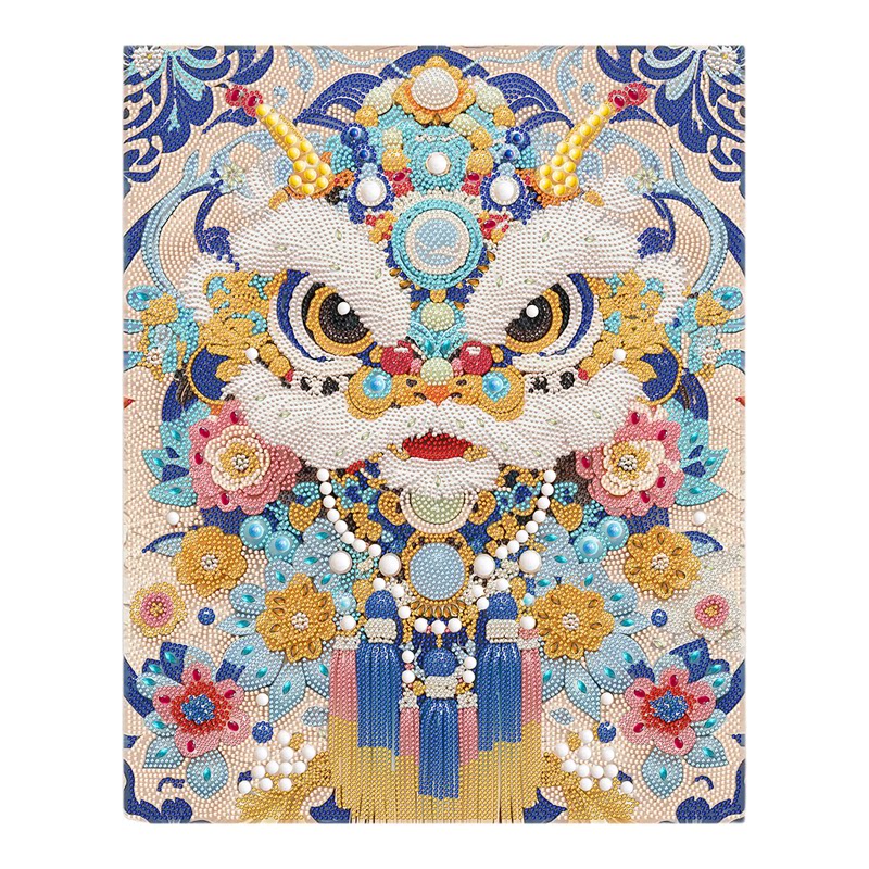 舞狮图案满钻钻石粘贴画手工DIY