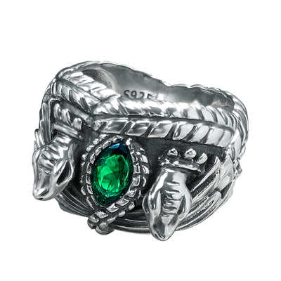 男纯银指环王魔戒戒指手工雕刻