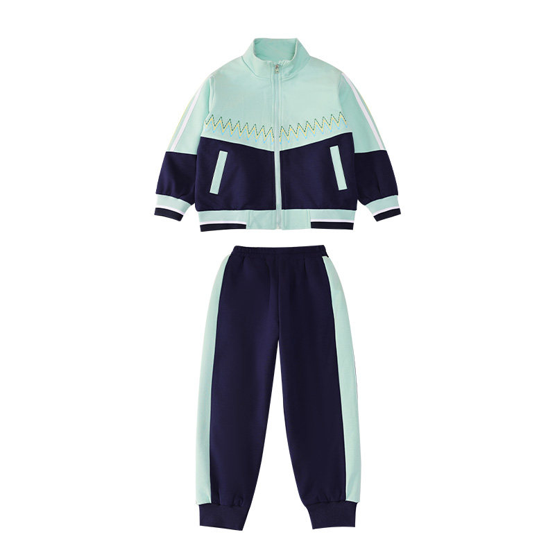 七件套班服小学生校服秋冬款运动套装冲锋衣冬季幼儿园园服浅绿色
