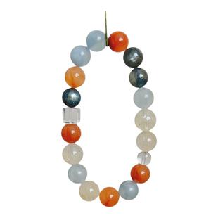 原创天然海蓝宝的多宝手链女补水水晶稳定情绪珍珠轻奢高级感手串