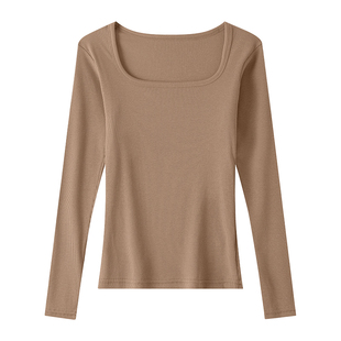 【李沁代言】七色纺棉打底衫女秋冬季内搭加绒加厚保暖长袖上衣