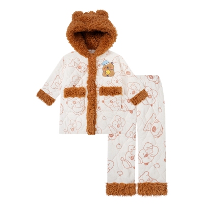 女童卡皮巴拉睡衣冬三层夹棉加厚