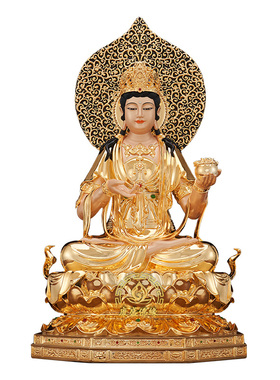 坚牢地神像摆件热着色纯铜鎏金