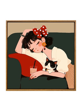 睡梦中的女孩diy数字油画装饰画