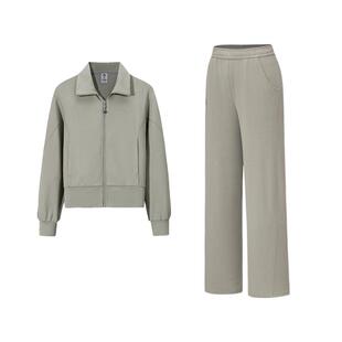 安踏遛弯套装丨易打理针织运动套装女春季新款休闲外套长裤两件套