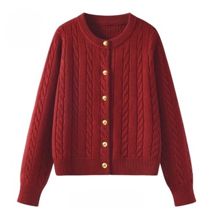 LB真维斯红色毛衣女秋冬款2026新款本命年女装韩系时尚百搭针织衫
