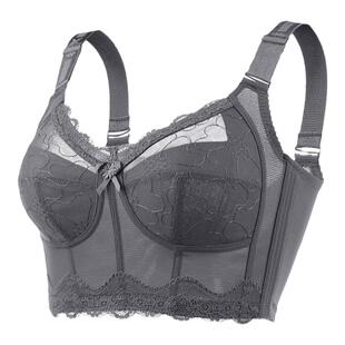 大胸显胸小的内衣女缩胸薄款防下垂夏季大码收副乳全罩杯超薄文胸