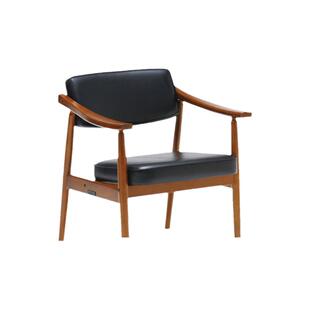 日本karimoku日式复古原装进口实木皮革厚坐垫沙发椅扶手椅餐桌椅