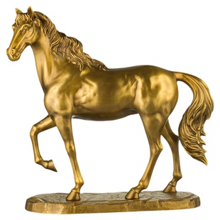 黄铜马摆件生肖马吉祥物客厅玄关办公室马到成功摆件高档C5918