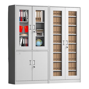 会计凭证柜钢制文件资料档案柜办公室带锁铁皮书柜家用柜子储物柜