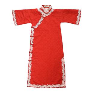 全开襟中国风儿童旗袍女春夏夏季民国风民国装女童夏长款红色