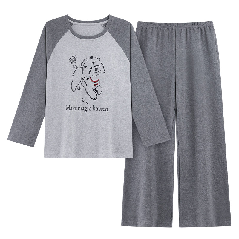 家曼妃带胸垫女士纯棉家居服套装