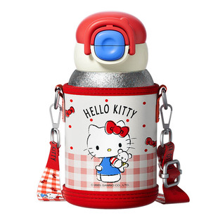 HelloKitty凯蒂猫纯钛保温杯儿童吸管杯双饮盖学生上学专用水杯女