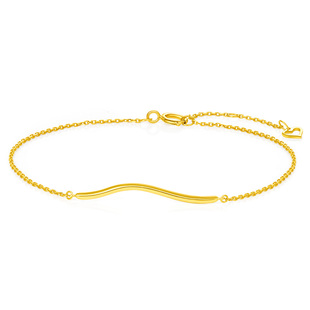 周大福SOINLOVE「极简」波浪18K金手链彩金手链女VE157生日礼物