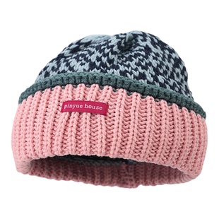 Classy key新加坡设计师联名款复古撞色粗针织毛线帽女秋冬针织帽
