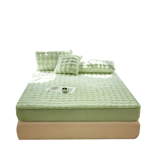 A类獭兔毛绒皮草绒床笠单件冬加厚保暖防滑席梦思床垫保护套床罩