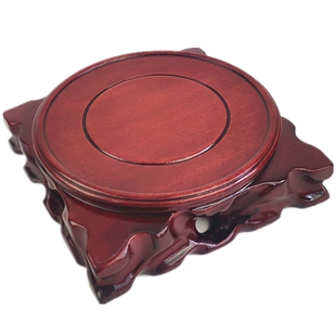 实木天圆地方圆形奇石底座佛像花瓶摆件半手工仿红木托整料可挖槽