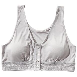 双面针织真丝前扣背心文胸罩瑜珈带胸垫无痕法式内衣无钢圈胸衣