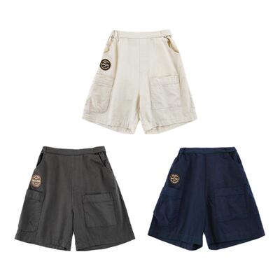 幼悠男童夏季新款运动休闲五分裤亲肤透气撞色贴袋儿童沙滩中裤潮