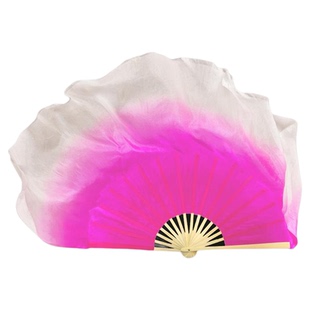 晓春三月同款胶州秧歌扇子丝巾真丝渐变舞蹈扇广场表演专用跳舞扇