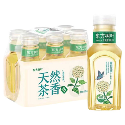 农夫山泉东方树叶茉莉花茶335ml无糖茶饮料*6瓶普洱茶多酚保质期