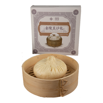 金陵豆沙包美食早餐包子加热即食