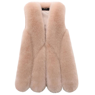 皮草马甲女中长款2026新款秋冬韩版仿狐狸毛女士背心外套毛毛坎肩