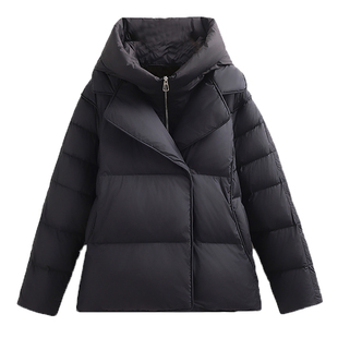 时髦羽绒服女短款2025冬季抗寒保暖可拆卸连帽洋气女士羽绒服外套