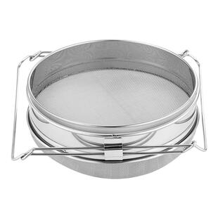 大号不锈钢双层过滤筛网小吃油炸店养蜂人蜂蜜过滤神器猪油渣漏网