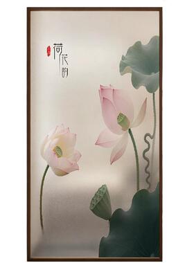 荷花磨砂防窥透光不透明玻璃贴膜
