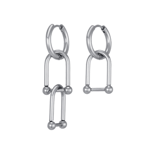 钛钢不对称耳环女轻奢高级感耳钉圈圈素圈耳圈男士耳扣耳饰耳夹