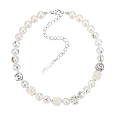 YVMIN尤目x SHUSHUTONG 纸团珍珠项链玫瑰锁骨链女情人节生日礼物