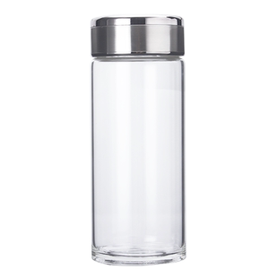 俊范便携单层玻璃杯大容量水杯1000ml男士茶杯带盖耐高温家用超大