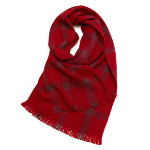 新款纯山羊绒格纹围巾轻暖裹颈秋冬审美款双旦新年穿搭红运礼赠