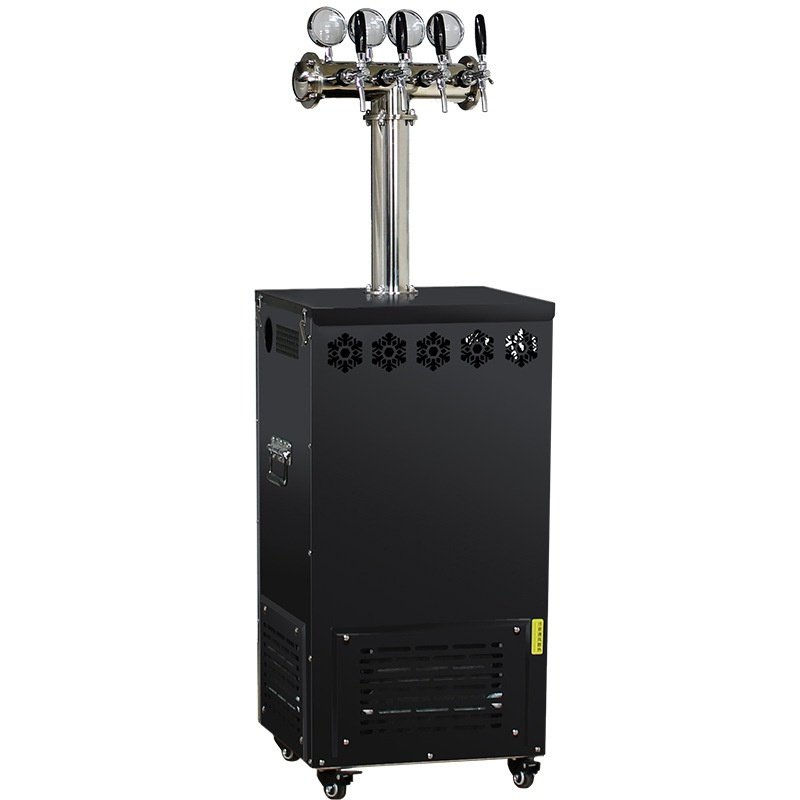 扎啤机水冷立式啤酒机双三四酒头酒柱带灯快速制冷雅黑商用不锈钢