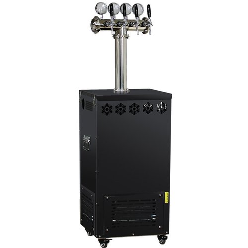 扎啤机水冷立式啤酒机双三四酒头酒柱带灯快速制冷雅黑商用不锈钢