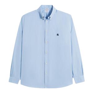 Brooks Brothers/布克兄弟男士24秋冬新款扣结领刺绣logo休闲衬衫