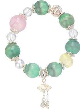 水晶绿萤石手链森系轻奢小众女