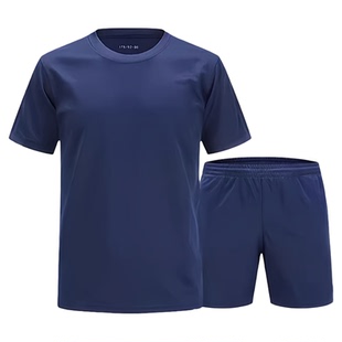 原厂蓝色短袖体能服套装男女夏季速干透气训练服户外运动圆领T恤