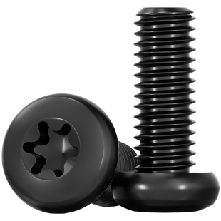 黑色304不锈钢圆头盘头内梅花防盗螺丝钉镀黑锌发黑M2M3M4M5M6mm