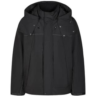 速写男装2024冬羽绒服男款休闲短款连帽抽绳宽松羽绒服运动时尚