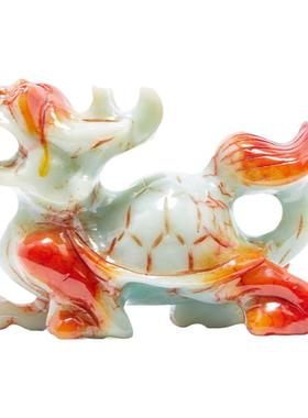 古玄空岫玉书房摆设办公室龙头龟