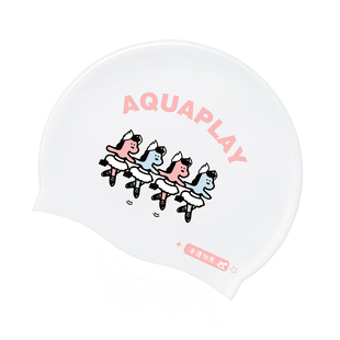 AquaPlay马年限定防水防滑加大头围不勒头卡通硅胶长发游泳帽