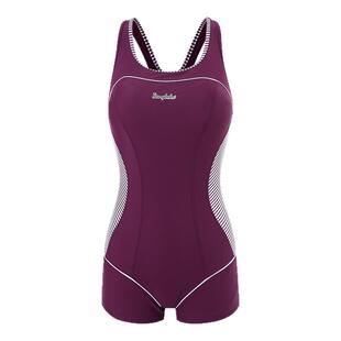 泳衣女连体平角保守显瘦大码高弹抗氯胖mm竞速训练泡温泉游泳装女