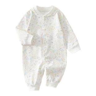全棉新生婴儿连体衣春秋季衣服纯棉打底睡衣男女宝宝哈衣爬爬服