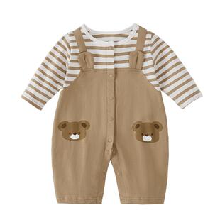 jellybaby婴儿连体衣男宝宝可爱春装婴幼儿长袖哈衣满月1宝宝衣服