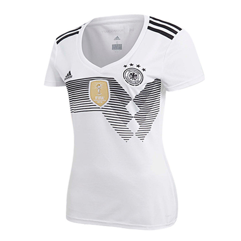 珂绮ADIDAS 2018德国女款主场短袖球衣足球服BQ8396