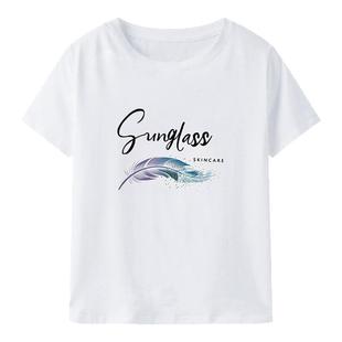 拉夏贝尔纯棉白色短袖t恤女装2026年新款夏季宽松半袖体恤上衣服