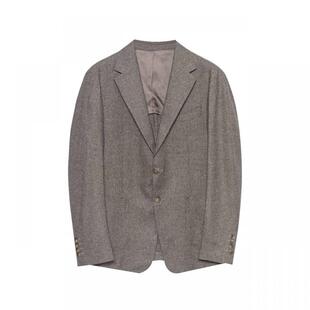 EHE男装 冬季新款咖啡色原创设计绵羊毛轻商务精致西服男外套