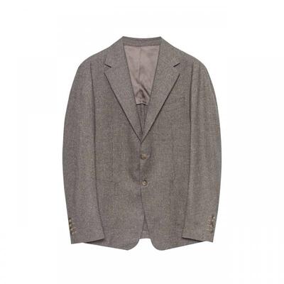 EHE男装 冬季新款咖啡色原创设计绵羊毛轻商务精致西服男外套